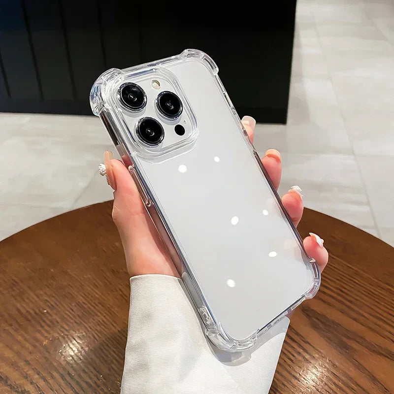 Air-Bag Shockproof Silicone Transparant Case For iPhone 17 16 15 Plus 11 12 13 14 Pro Max Mini X Xs XR 7 8 Plus Clear Back Cover