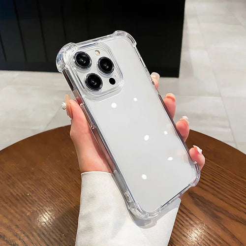 Air-Bag Shockproof Silicone Transparant Case For iPhone 17 16 15 Plus 11 12 13 14 Pro Max Mini X Xs XR 7 8 Plus Clear Back Cover
