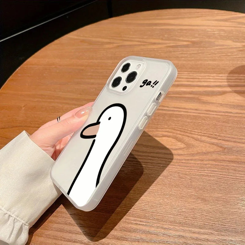 Super Cute Duck Quack Matte Translucent Phone Case For iPhone 17 16 15 14 13 12 11 Pro Air 16E X XR XSMax 7 8 Plus SE Mini Cover