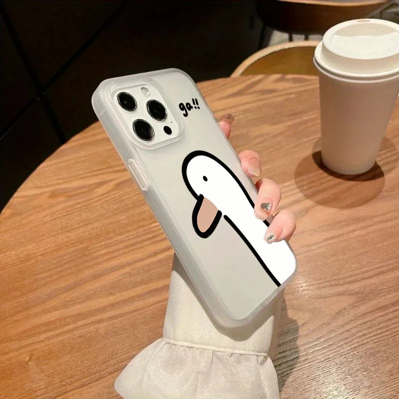 Super Cute Duck Quack Matte Translucent Phone Case For iPhone 17 16 15 14 13 12 11 Pro Air 16E X XR XSMax 7 8 Plus SE Mini Cover