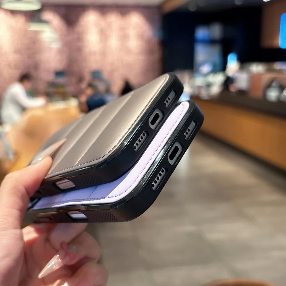 Luxury Down Jacket Silicone Phone Case For iPhone 17 Air 16 15 Plus 14 13 12 Pro Max 17ProMax Winter Colorful Soft Puffer Cover