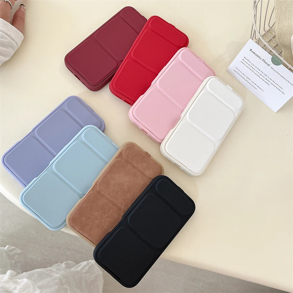 Folding Magnetic Full Body Stand Holder Case for iPhone 17 16 15 14 13 12 Pro 11