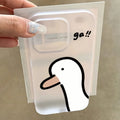 Super Cute Duck Quack Matte Translucent Phone Case For iPhone 17 16 15 14 13 12 11 Pro Air 16E X XR XSMax 7 8 Plus SE Mini Cover