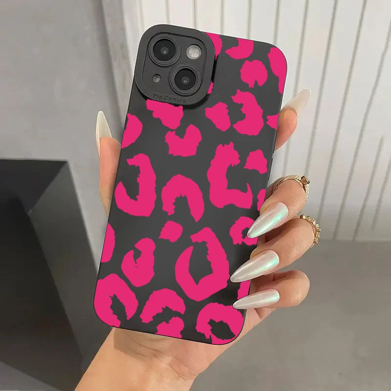 Leopard Design Camera Protective Phone Case for iPhone 16 Cases iPhone 17 Air 15 14 13 12 11 Pro Max 16E XS XR X 7 8 Plus Cover
