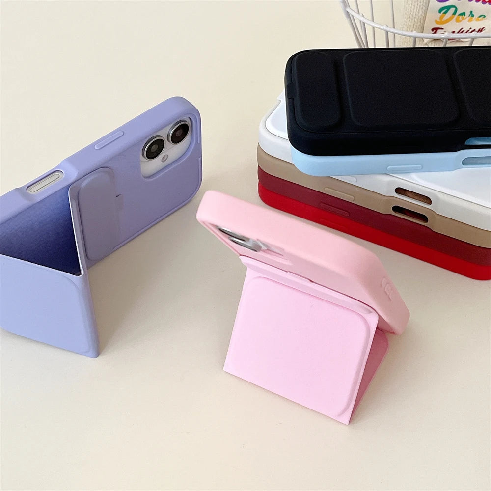 Folding Magnetic Full Body Stand Holder Case for iPhone 17 16 15 14 13 12 Pro 11